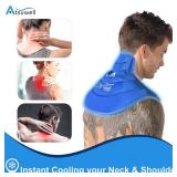 Atsuwell Ice Pack for Neck and Shoulders Cold Compression, Shoulder Ice Packs Reusable Gel Pack, Large Upper Back Cold Pack Wrap for Neck, Shoulder, Hip, Blue