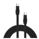 chubbycable Chubby 2.0 Fast Charging Cable Durable Soft Silicone USB C Cable 240W Extra Thick Charger Cord Compatible with iPhone 17-15 Series iPad, Black+Black, Type-C to Type-C, 3.3 FT
