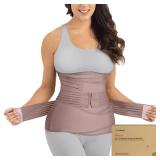 3 in 1 Postpartum Support Recovery Wrap - Belly Band, After Birth Brace, Slimming Girdles, Body Shaper Waist Shapewear, Post Surgery Pregnancy Support Band (Dusty Plum, M/L)