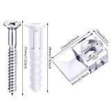 Blulu 20 Pack Mirror Holder Clips for 6 mm in (6/25) Glass Mirror Hanging Kit for Wall Mounting Hanging Retainer Fasteners with Screw and Anchors for Fixing Cabinet Door(Classic Style)