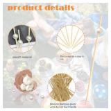 120pcs White Pearl Cocktail Picks Fancy Fruit Sticks Long Decorative Toothpicks Sandwich Food Skewers, 4.7\", Disposable, Made of Bamboo, for Appetizer Charcuterie Garnishing Party Supplies