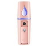 Nano Facial Mister Portable Mist Sprayer with Mirror Mini Cool Mist Spray for Skin Care & Facial Body Moisturized & Eyelash Extensions, USB Rechargeable (Pink)