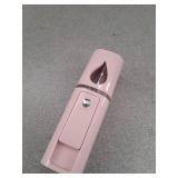 Nano Facial Mister Portable Mist Sprayer with Mirror Mini Cool Mist Spray for Skin Care & Facial Body Moisturized & Eyelash Extensions, USB Rechargeable (Pink)