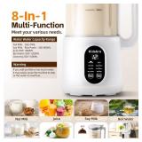 Pre Owned 8 in 1 Automatic Nut Milk Maker, Almond Milk Maker,40oz ï¼1200MLï¼Automatic Soy Milk Maker for Homemade Oat, Coconut, Soy, Plant Based Milks with Delay Start/Keep Warm/Boil Water