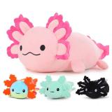 MaoGoLan Giant Axolotl Plush with 3 Babies Inside-23.5\" Large Ultra Soft Stuffed Animals Throw Pillow-Squishy Plush Collection Gift for Axolotl Lover,Kids,Teens