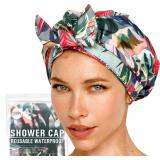 Reusable Shower Cap for Women Reusable Waterproof â Leakproof, Nonslip Hair Cap for Shower Flexiband â Soft, Breathable, Durable Motherâs Day Shower Caps by SMPL OBJECTS