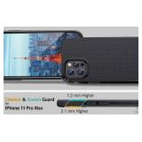 ONES Thin Case for iPhone 11 pro max,Carbon Fiber Pattern Ultra Slim Cover Shockproof Protective Phone Case with Minimalist Design and Scratch Resistant Fingerprint Prevention,Black