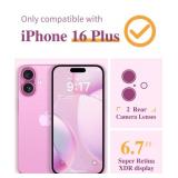 GVIEWIN for iPhone 16 Plus Case, with Screen Protector & Camera Lens Protector, Floral Shockproof Protective Bumper Slim Soft Clear Phone Cover for Women 2024 6.7\"(Floratopia/Colorful)