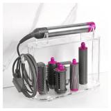 Storage Holder Compatible with Dyson Airwrap Styler Accessories, Acrylic 6 Holes Countertop Organizer Stand, Desktop Organizer for Storage Long Barrel Attachments for Bathroom