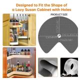 Lconvicely 26In Lazy Susan Shelf Liner, EVA Circle Lazy Susan Liner for Kitchen Cabinets, Non Adhesive Liners Mats for Shelf Drawer Refrigerator Cupboard, Gray (4PCS)