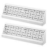 Landhoow 2 Pack 15 Inch Baseboard Register Diffuser, Vent Covers for Home Floor Wall Baseboard Vent Covers Supply Floor Register Diffuser, White