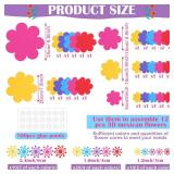 Mooliwe 10 Set Mexican Paper Flowers Decorations for Wall DIY Fiesta Bulletin Board 3D Handcrafted Paper Flowers Backdrop Decoration for Mexican and Holiday Party (Classic)