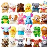 JOYIN 24 Pack Mini Animal Plush Toy Assortment, Animals Keychain Decoration for Kids, Small Stuffed Animal Bulk for Kids, Carnival Prizes, School Gifts, Halloween Goodie Bags