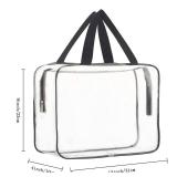 HAOGUAGUA 2-Piece Large Clear Makeup Cosmetic Organizer Bag, Plastic Tote Bags, Waterproof Transparent Handbag Purse