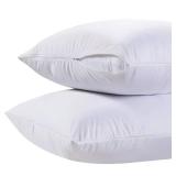 White Classic Luxury Hotel Collection Zippered Style Pillow Cover, 200 Thread Count, Soft Quiet Zippered Pillow Protectors, Standard Size, Set of 2 Pillow Shams