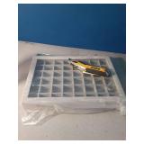 Siveit Velvet Jewelry Tray 48 Grid Jewelry Display Tray Organizer Box with Transparent Lid Rings Earrings Necklaces Pendants Display Box Suitable for Women and Girls (Grey)