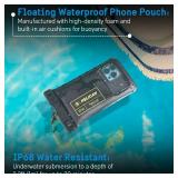 Pelican 2 Pack Marine - IP68 Waterproof Phone Pouch (Regular Size) Floating Waterproof Phone Case - Beach Cruise Ship Travel Essentials - Works w/All Phones - Detachable Lanyard - Black/Hi-Vis Yellow