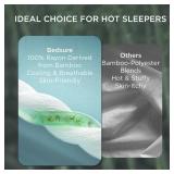 Bedsure Pillow Cases Standard Size, Cooling Pillow Cases, Rayon Derived from Bamboo Navy Blue Pillowcases Standard Set of 2, Breathable & Soft Bedding Pillow Cover with Envelope Closure, 20x26 Inches