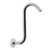 NearMoon S Shaped Shower Head Riser Arm, Shower Extender Arm with Flange, Standard 1/2\" Connection- Bathroom Accessory, 10 Inch (1 Pack, Chrome)