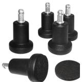 Bell Glides Replacement Office Chair or Stool Swivel Caster Wheels to Fixed Stationary Castors, for Carpet High Profile Bell Glides with Separate Self Adhesive Felt Pads, Chair Feet Wheel Stopper