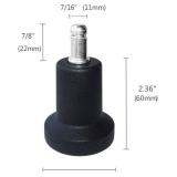 Bell Glides Replacement Office Chair or Stool Swivel Caster Wheels to Fixed Stationary Castors, for Carpet High Profile Bell Glides with Separate Self Adhesive Felt Pads, Chair Feet Wheel Stopper
