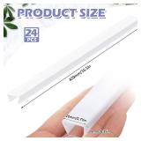 Pangda 24 Pcs Cabinet Protectors for Kitchen Cabinets Vinyl Plastic Slip on Cabinet Door Protector Edge Protector for Prevent Wear, Chipping, Discoloration, Suit for Thickness Less Than 3/4â (Whi
