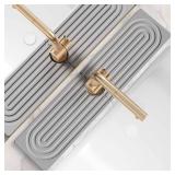 One Pack ormoe Kitchen Faucet Absorbent Mat - Large Diatomaceous Earth Splash Guard for Sink Faucet, Aesthetic Water Absorbing Stone Tray in The Modern Home (Grey, 23.6\" x 5.5\")