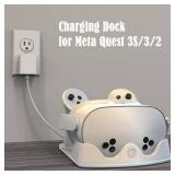 Meta Quest 3S/3/2 Charging Dock, RGB Light Charging Station, VR Glasses Accessories with Stand for Headset & Controller