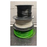 Lot of 3D Printer PLA Filament Bundle - Black, White, Green - Retail: $45