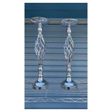 Elegant Silver Twisted Metal Candlesticks - Retail: $45