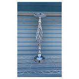 Decorative Chrome Lattice Candlestick - Retail: $25