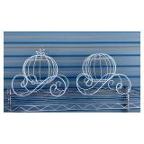 White Metal Cinderella Pumpkin Carriage Decorations - Set of 2 - Retail: $45