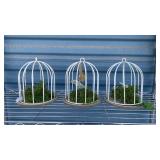 White Metal Decorative Bird Cage Planters Set - Retail: $45
