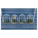 Decorative White Bird Cage Set with Gold Birds - Retail: $45