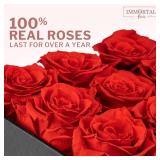 Immortal Fleur Preserved Roses In A Box, Preserved Flowers, Forever Roses Box, Mom Birthday Gifts, Flowers for Delivery Prime Birthday, Valentines Day Flowers for Wife, Red 4 - Retail: $7,438