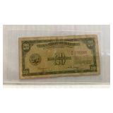 1949 Philippines 20 Centavos Banknote
