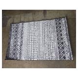 Black and White Geometric Pattern Area Rug - Retail: $89