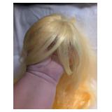 Bright Yellow Wavy Synthetic Wig with Bangs (possible Taylor Wig)
