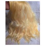Bright Yellow Wavy Synthetic Wig with Bangs (possible Taylor Wig)