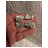 Crystal Rhinestone Bow Hair Clips Set - 2 ct