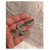 Crystal Rhinestone Bow Hair Clips Set - 2 ct
