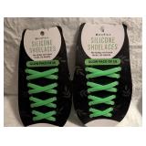 Maplefield Glow-in-the-Dark Silicone Shoelaces - 16 Pack
