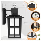 Brightever LED Outdoor Wall Lights, 10W Black Exterior Light Fixture with Clear Glass Shade, 3000K4000K6500K Selectable, 800LM High Brightness Outdoor Wall Lanterns for Patio Waterproof, Pack of 2 - R