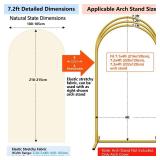 HEMMOTOP 7.2 ft Light Beige Arch Backdrop Cover (No Arch Stand), Ivory Spandex Arch Covers Stretchy Backdrop for Balloon, Wedding, Birthday Party, Baby Shower, Banquet Arch Decoratio - Retail: $25
