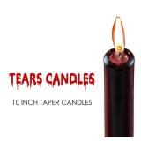 Topsics 2PCAK Bleeding Taper Candles, 10 inch Tears Candle, Bleeding Candlesticks for Halloween, Horror Themed Candles - Retail: $9