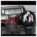 Siski American Flag Camping Spare Tire Cover Wheel Protectors Weatherproof Universal for Trailer Rv SUV Truck Camper Travel(17\ fits for tire Diameter 80-83cm31.5-32.7in) - Retail: $21in