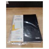 SUNEE 5 Subject Graph Paper Notebook - 400 Pages, 9\x11\in, 4x4 Graph Ruled Notebook, 5 Pocket Colored Dividers, 3-Hole Punched Paper, Black - Retail: $15in