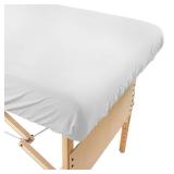 Body Linen Simplicity Poly Cotton Massage Table Fitted Sheets - 180 Thread Count. Roomy Fit, Soft and Durable. Available in White, Natural and Gray. - Retail: $14