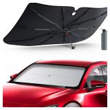 [Upgrade] DMJN Umbrella Windshield Sun Shade, [Nano-Ice-Crystal Coatings] Umbrella Sunshade for Car - Protect Interior from UV and Keep Car Cooler (Small) - Retail: $44