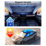 [Upgrade] DMJN Umbrella Windshield Sun Shade, [Nano-Ice-Crystal Coatings] Umbrella Sunshade for Car - Protect Interior from UV and Keep Car Cooler (Small) - Retail: $44